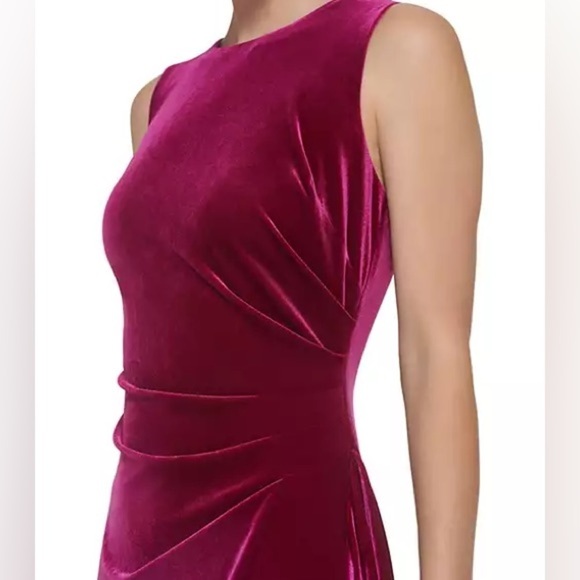 ELIZA J, Sexy BodyCon Women's Asymmetrical-Hem Stretch-Velvet Dress, EUC, Size 4 - Picture 8 of 15